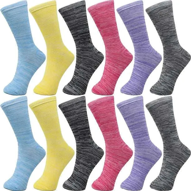 30-Pairs Women's Fun Patterned Cotton-Blend Crew Socks Assorted Pairs