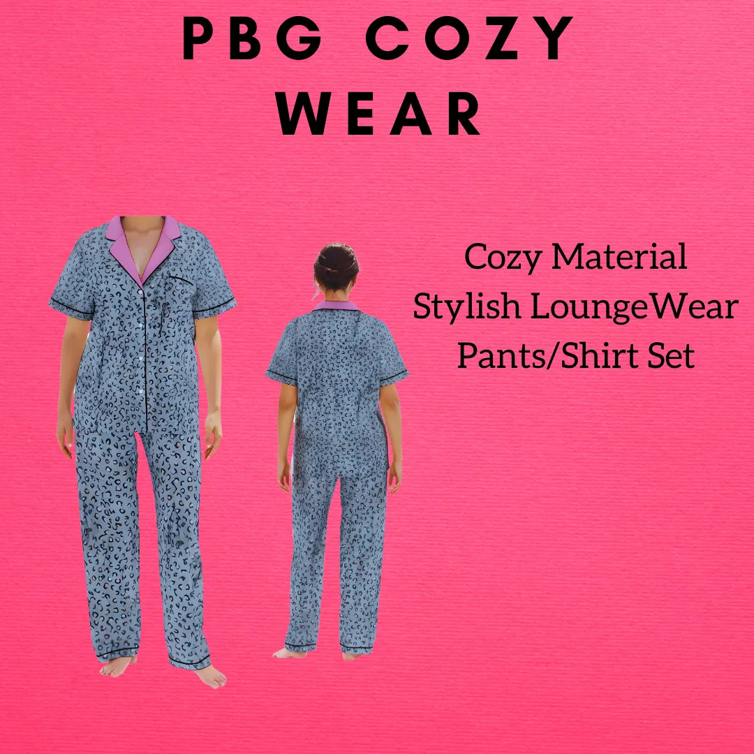 Women's Loungewear Pajama 2 piece set leopard print Plus Size - PremiumBrandGoods