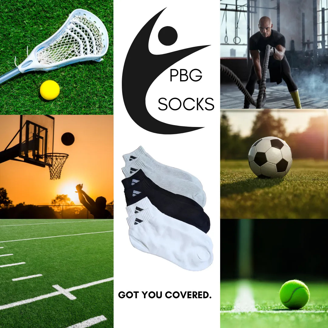 PBG Men's Socks 6 Pair Mid Length Athletic performance MultiPack Activewear 10-13 - PremiumBrandGoods