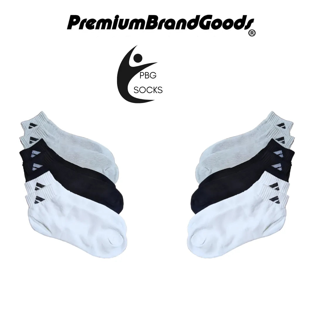 PBG Men's Socks 6 Pair Mid Length Athletic performance MultiPack Activewear 10-13 - PremiumBrandGoods