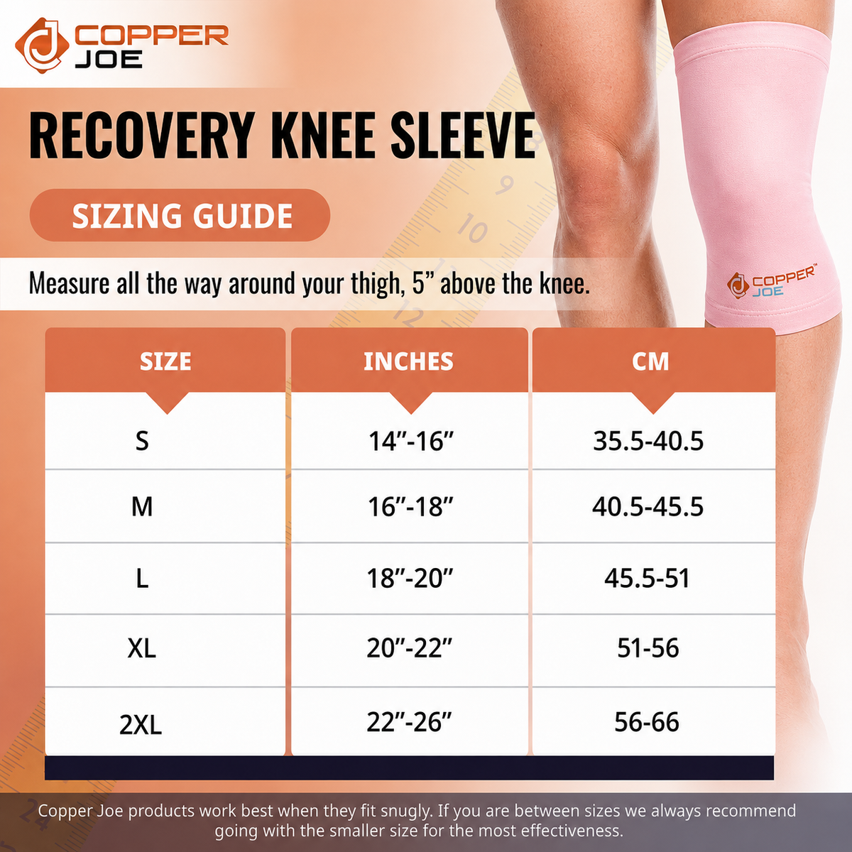 Copper Joe Knee Compression Sleeve 2 Pack – Pink Pair
