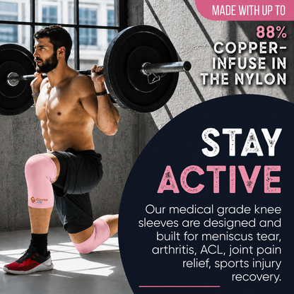 Copper Joe Knee Compression Sleeve 2 Pack – Pink Pair