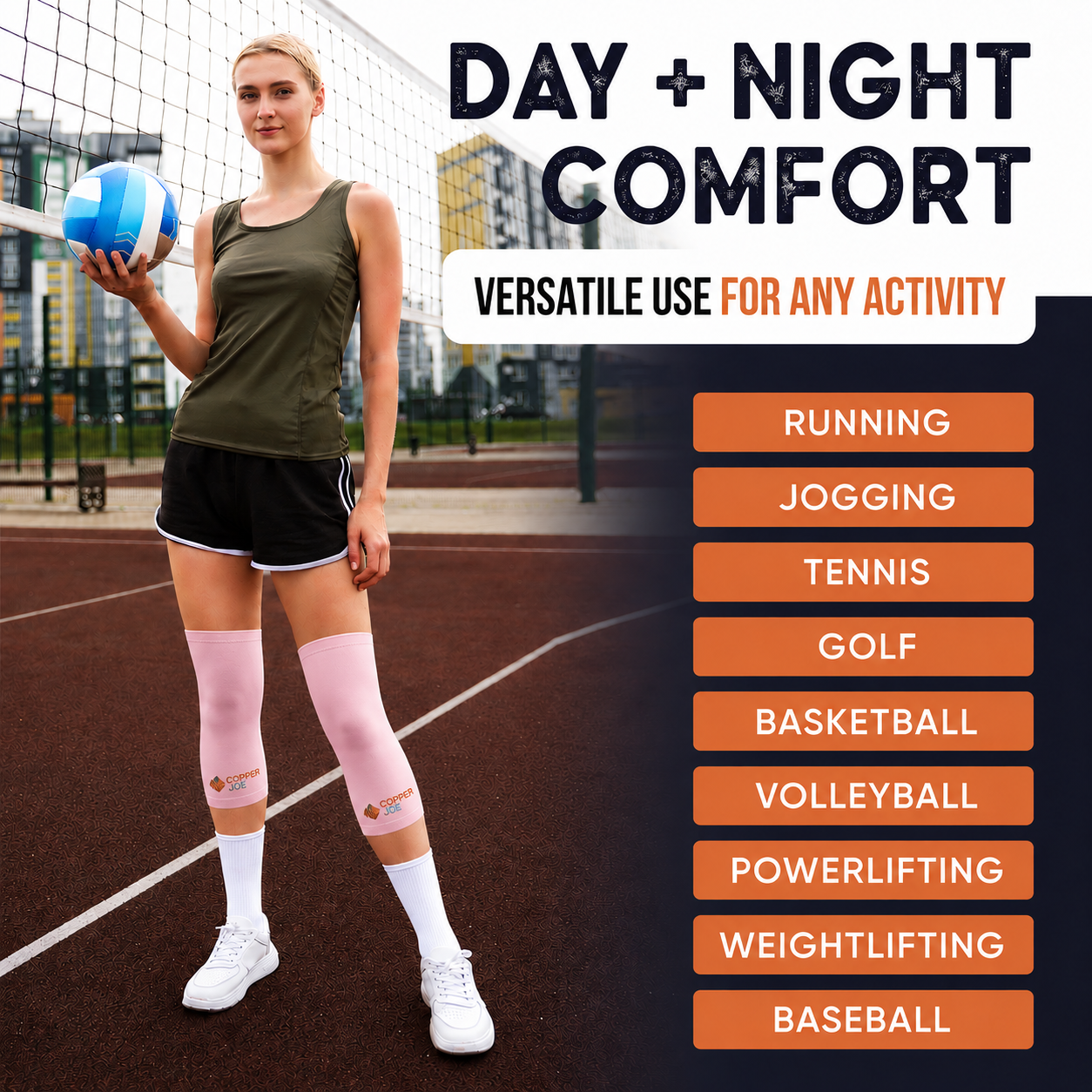 Copper Joe Knee Compression Sleeve 2 Pack – Pink Pair