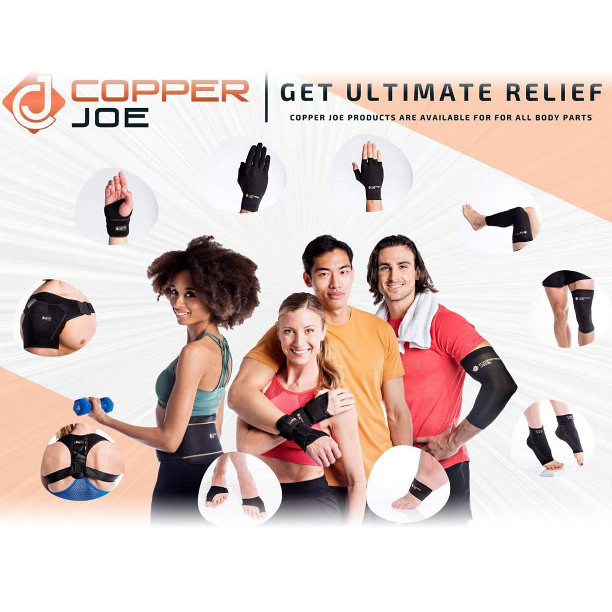 Copper Joe Elbow Compression Sleeve 2 Pack – Copper Infused