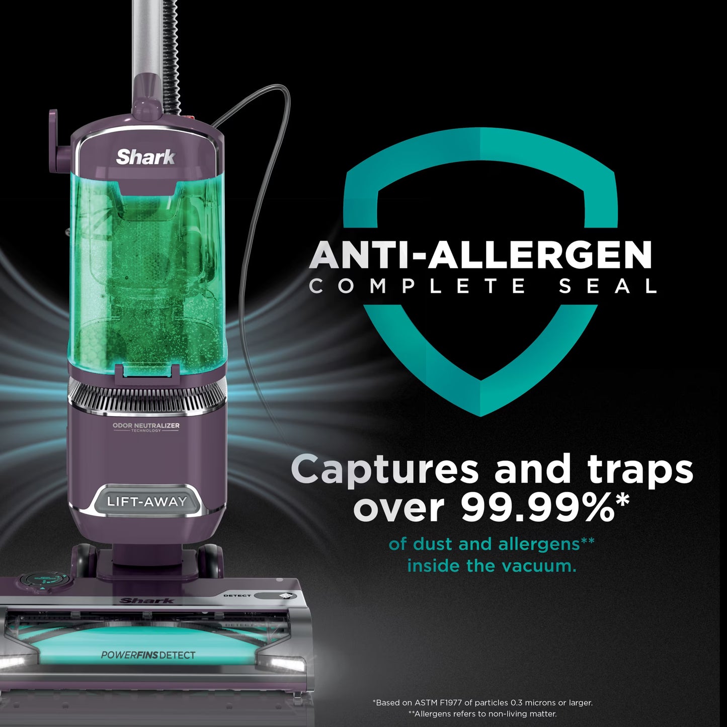 Restored Shark Detect Lift-Away ADV Upright Vacuum, Pet Friendly, Floor Detect, Direction Detect, PowerFins Self-Cleaning Brushroll, LA490 Mauve
