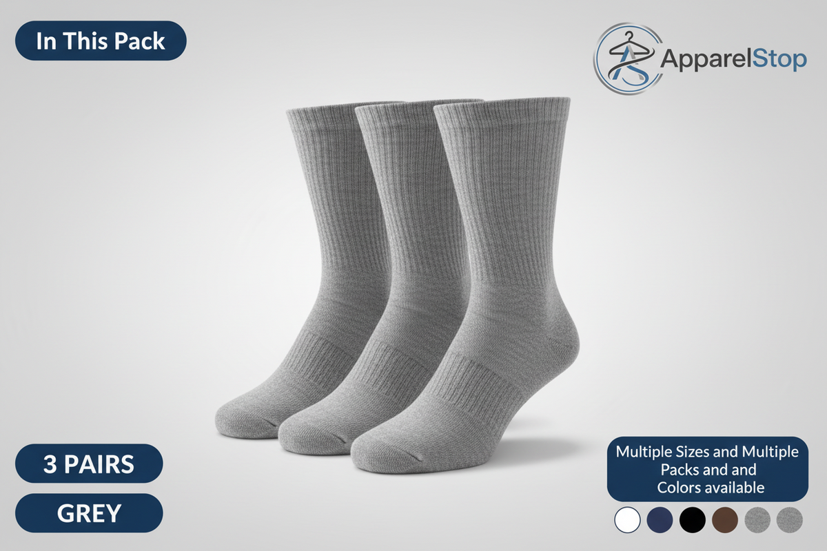 Diabetic Crew Socks Non-Binding Cotton Health Circulatory for Men and Women Multi-Pack 9-15