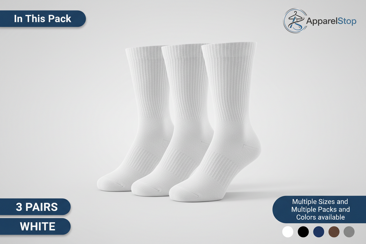 Diabetic Crew Socks Non-Binding Cotton Health Circulatory for Men and Women Multi-Pack 9-15