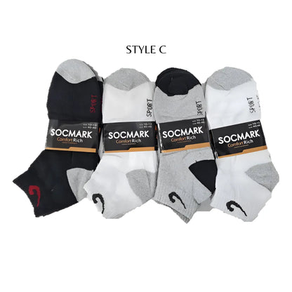 12 Pairs Ankle Socks 9-11 , 10-13 (8 styles) Active , Unisex - PremiumBrandGoods