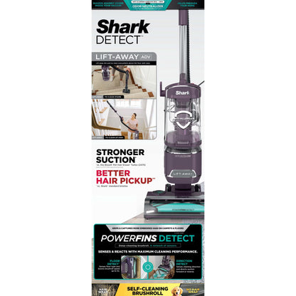 Restored Shark Detect Lift-Away ADV Upright Vacuum, Pet Friendly, Floor Detect, Direction Detect, PowerFins Self-Cleaning Brushroll, LA490 Mauve