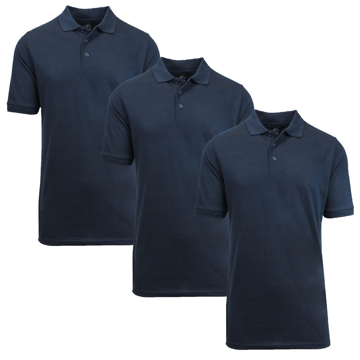 3 Pack - Men's Pique Polo Shirt - Uniform - Lounge- Casual