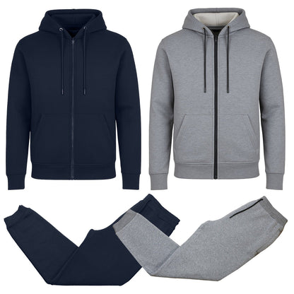 Men’s 4-Piece Fleece-Lined Full Zip Hoodie & Jogger Set – (S–3XL)