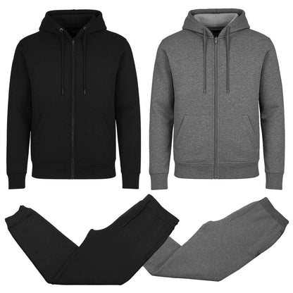Men’s 4-Piece Fleece-Lined Full Zip Hoodie & Jogger Set – Free Shipping (S–3XL)