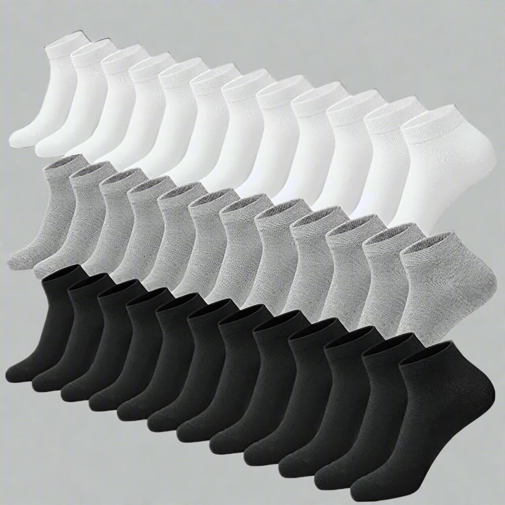3-12 Pairs Mens Plain Solid Cotton Sports Ankle Athletic Socks Low Cut Size 9-13 - PremiumBrandGoods