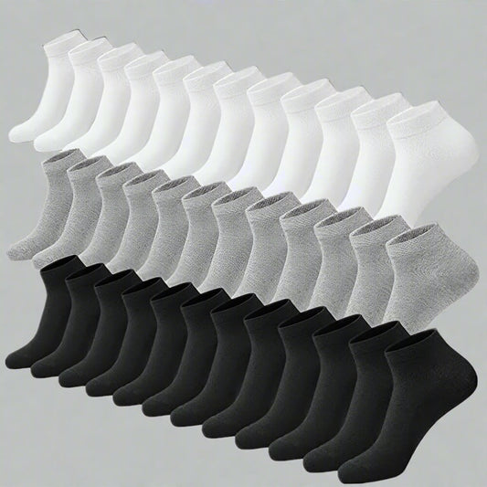 3-12 Pairs Mens Plain Solid Cotton Sports Ankle Athletic Socks Low Cut Size 9-13 - PremiumBrandGoods