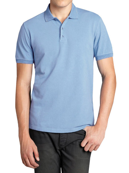 Men Heathered Polo Shirt New Standard Neck Classic Uniform Lounge