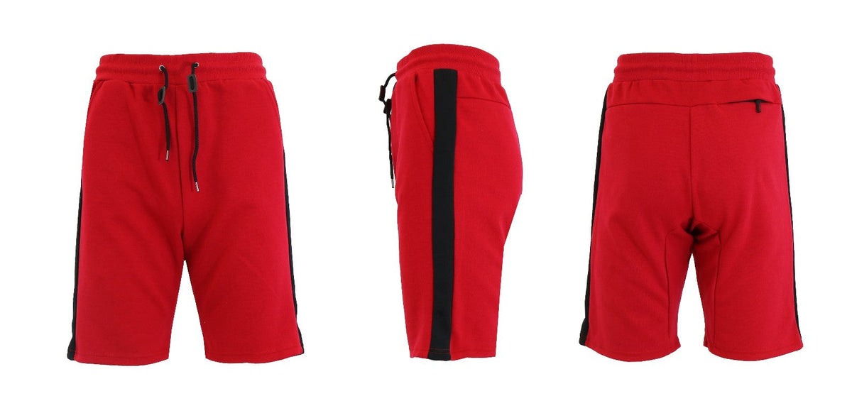 Men's Tech Shorts w/ Side Trim Lounge Active Sports Running Colors Casual Gym NEW
