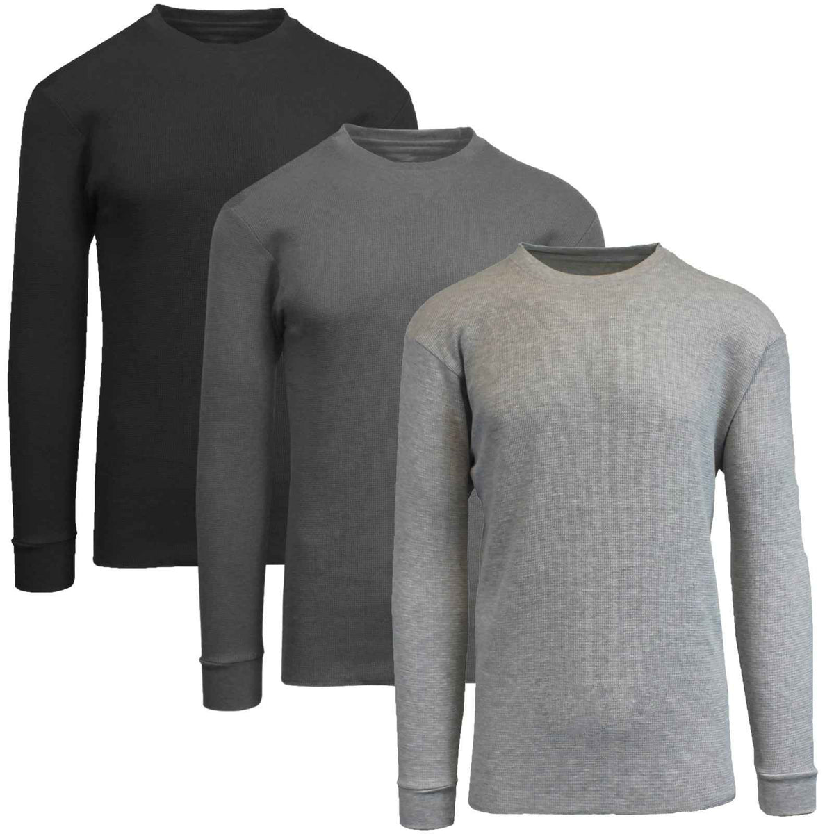 Men's 3-Pack Classic Soft Knit Thermal Shirts – Ribbed & Warm (Sizes- S-2XL) NEW