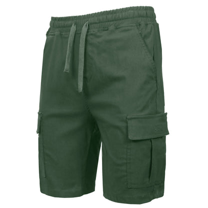 Men’s Flex Cargo Shorts with Elastic Waistband and Drawstring – Comfortable Fit