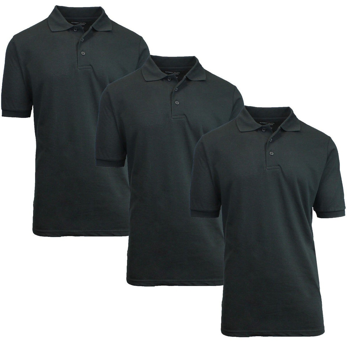 3 Pack - Men's Pique Polo Shirt - Uniform - Lounge- Casual