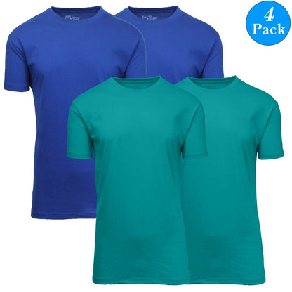 Men's Short Sleeve Brushed Cotton Regular Tee T-Shirt Summer Colors Lounge 4-Pack