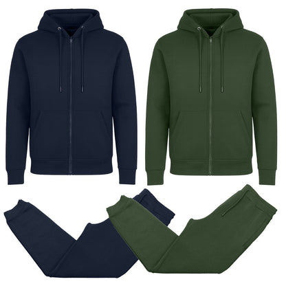 Men’s 4-Piece Fleece-Lined Full Zip Hoodie & Jogger Set – (S–3XL)