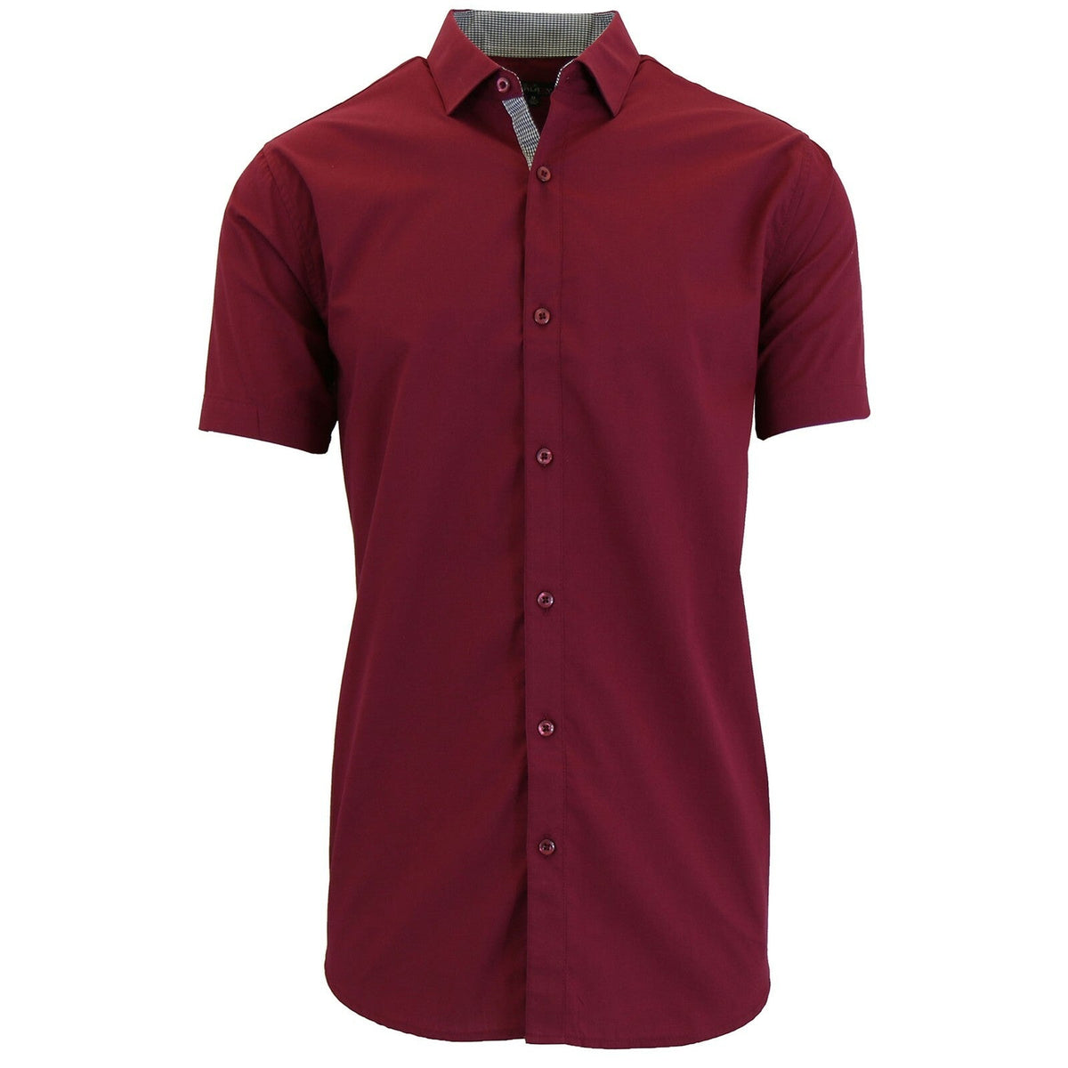Men's Short Sleeve Solid Dress Shirt Slim Fit Button Down Casual (S-5XL)