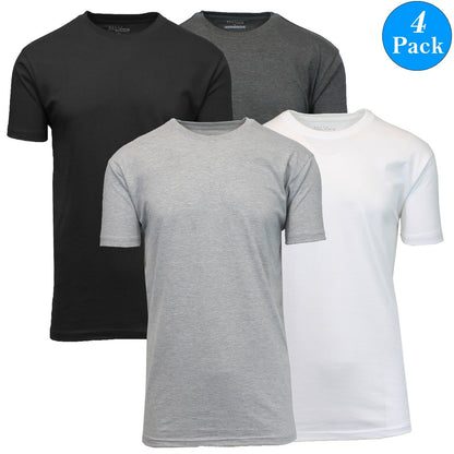 Men's Short Sleeve Brushed Cotton Regular Tee T-Shirt Summer Colors Lounge 4-Pack