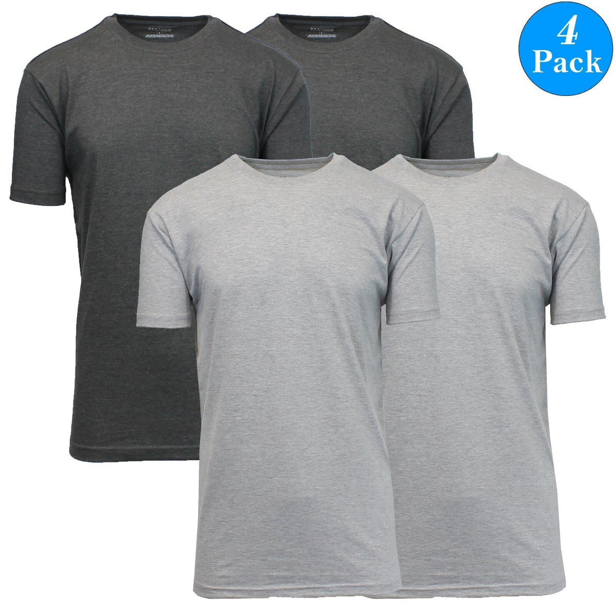 Men's Short Sleeve Brushed Cotton Regular Tee T-Shirt Summer Colors Lounge 4-Pack