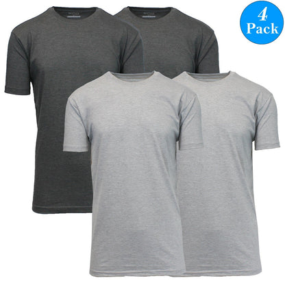 Men's Short Sleeve Brushed Cotton Regular Tee T-Shirt Summer Colors Lounge 4-Pack