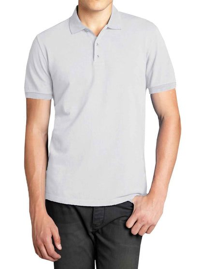 Men Heathered Polo Shirt New Standard Neck Classic NWT Uniform Lounge