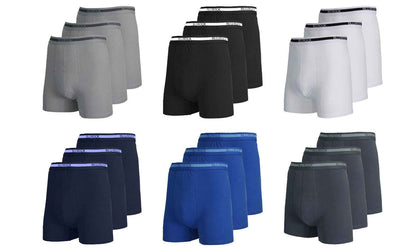 Men's  Stretch Cotton Boxer Briefs (9-Pack) (Sizes: S-2XL) NWT Free Shipping