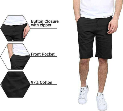 Men's 5-Pocket Flat-Front Stretch Twill Chino Short 2 PACK (Size 30-42)FREE SHIP