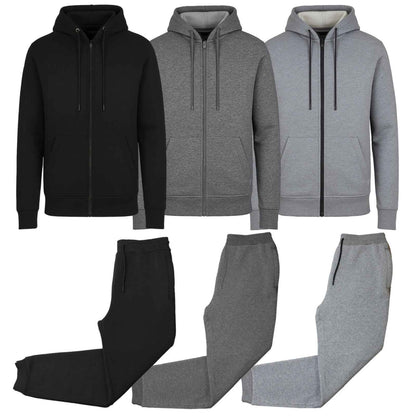 Men’s 4-Piece Fleece-Lined Full Zip Hoodie & Jogger Set – Free Shipping (S–3XL)