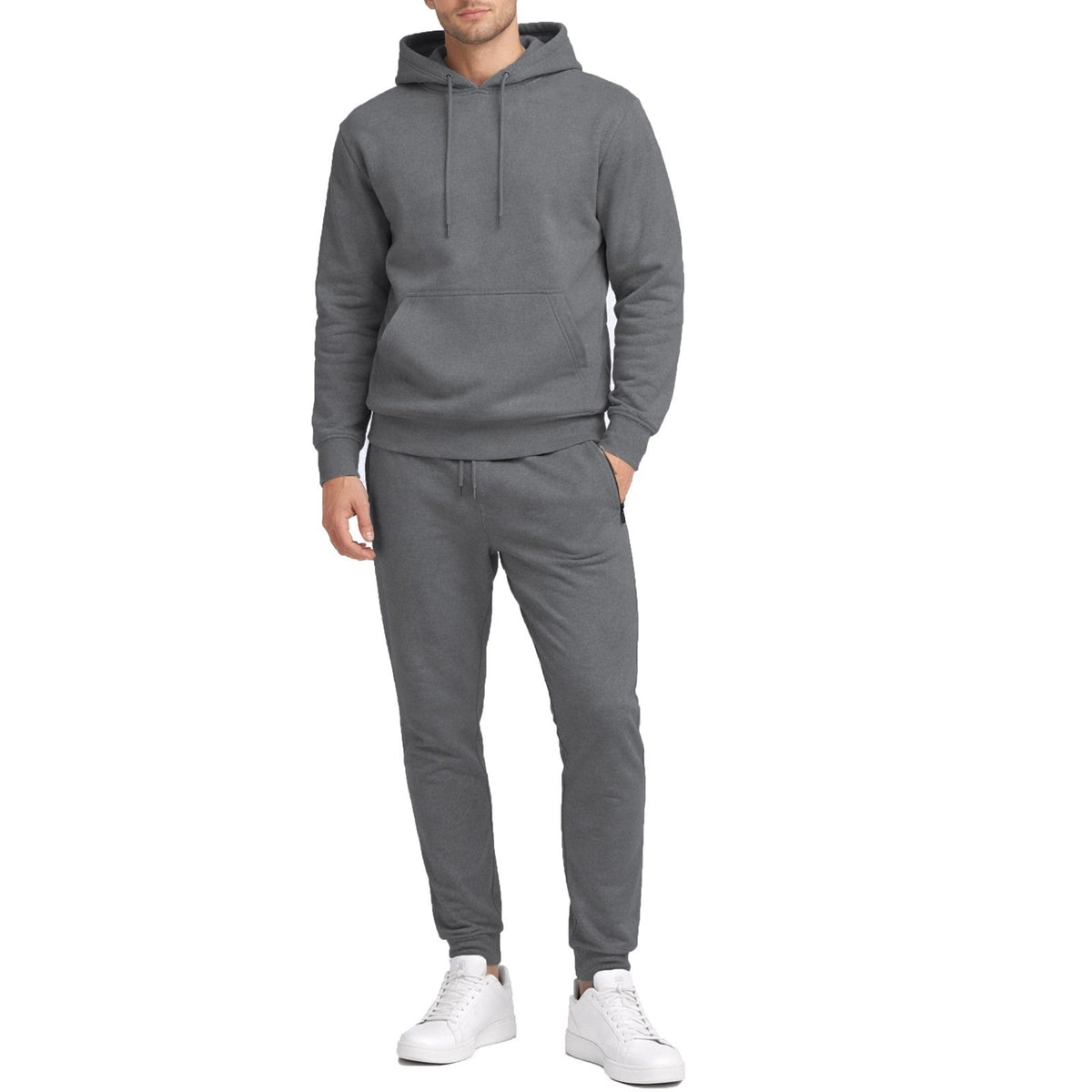 Men's Soft Fleece Cotton Blend Pullover Hoodie & Sweatpants Jogging Set