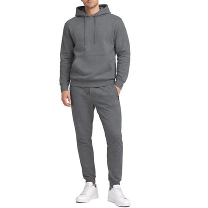 Men's Soft Fleece Cotton Blend Pullover Hoodie & Sweatpants Jogging Set