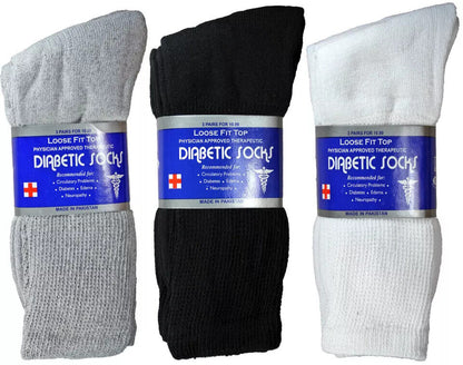Wholesale Bulk Mens Diabetic Crew Socks Health Circulatory Size 9-11,10-13,13-15 - PremiumBrandGoods