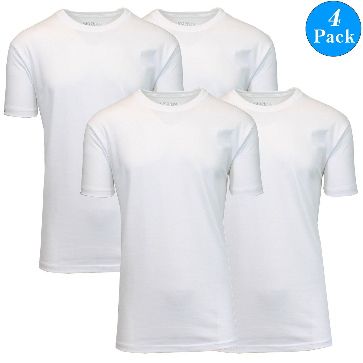 Men's Short Sleeve Brushed Cotton Regular Tee T-Shirt Summer Colors Lounge 4-Pack