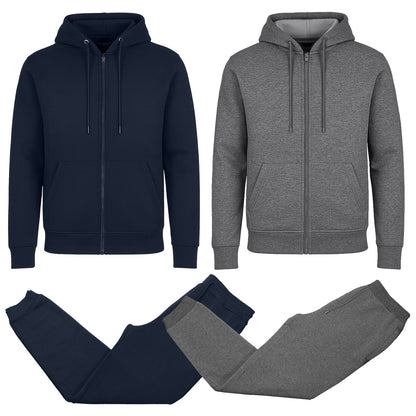 Men’s 4-Piece Fleece-Lined Full Zip Hoodie & Jogger Set – (S–3XL)