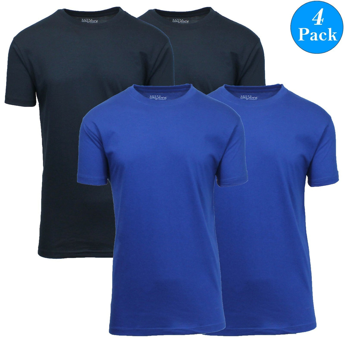 Men's Short Sleeve Brushed Cotton Regular Tee T-Shirt Summer Colors Lounge 4-Pack