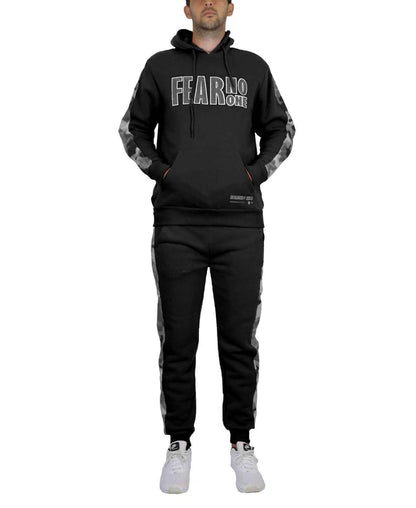 Mens Tech Fleece Hoodie & Jogger 2-Piece Set With Heat Seal Zipper Design S-4XL
