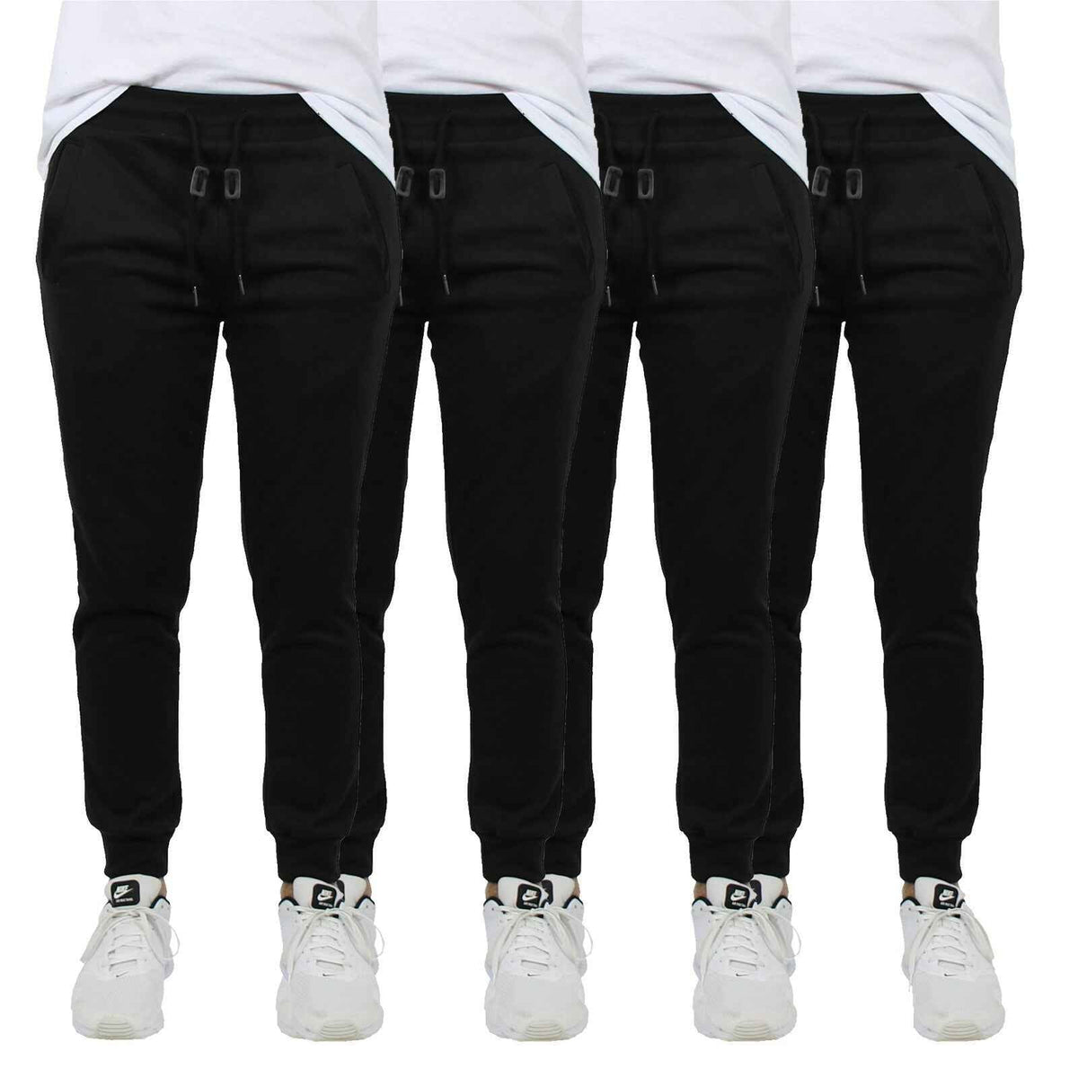 4 PACK Mens Jogger Pants Sweatpants Active Gym Lounge Running Slim Fit NWT