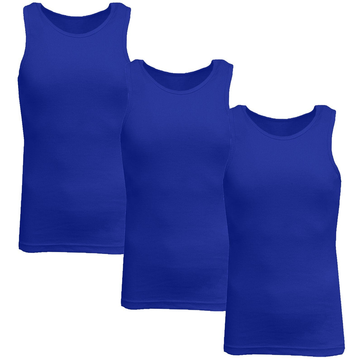 Men's 3 Pack Ribbed Tank Top Shirts Muscle Sleeveless Gym Beach Undershirt