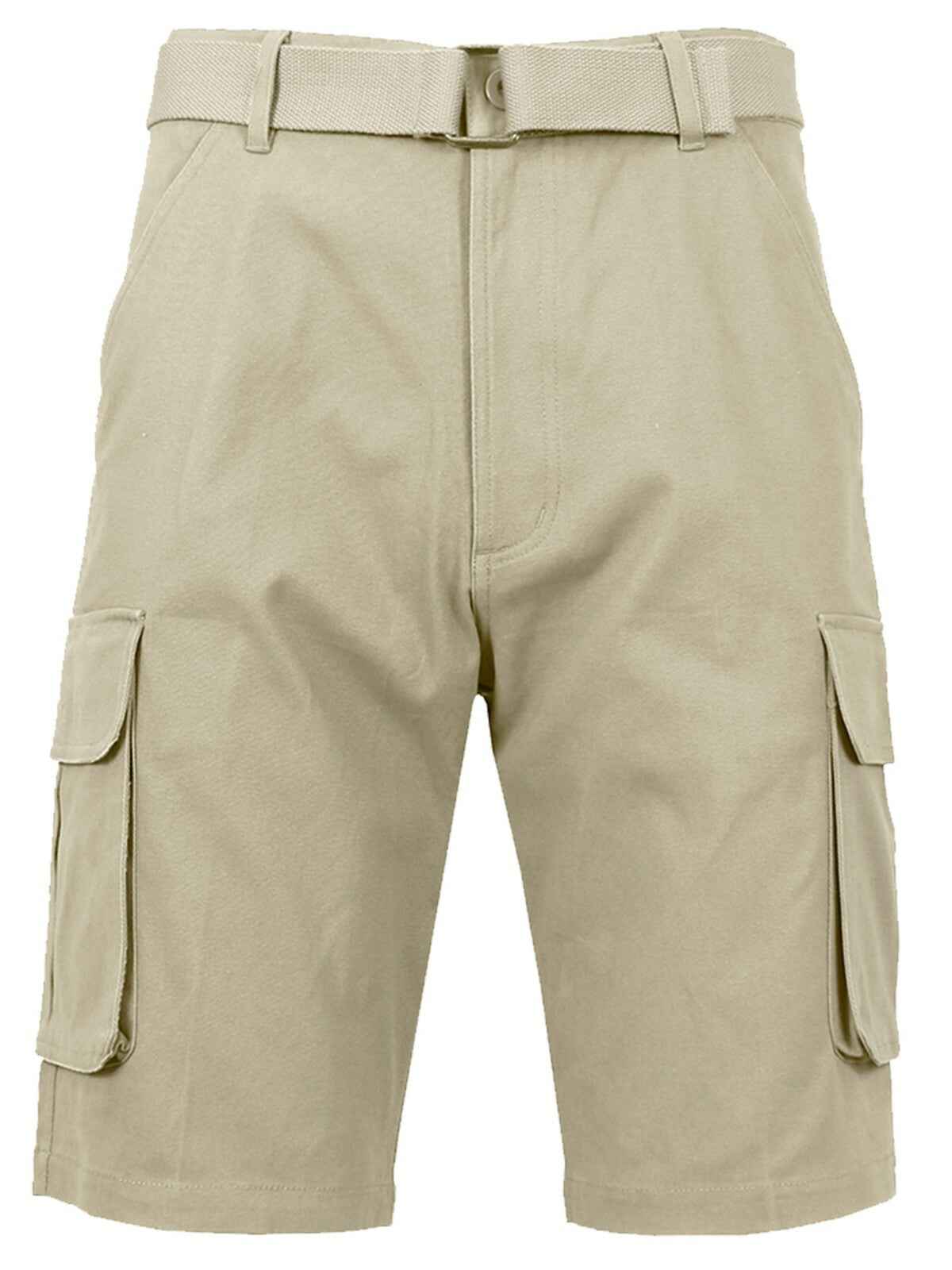 Men's Cotton Flex Stretch Cargo Shorts With Belt Lounge Summer Colors 30-42