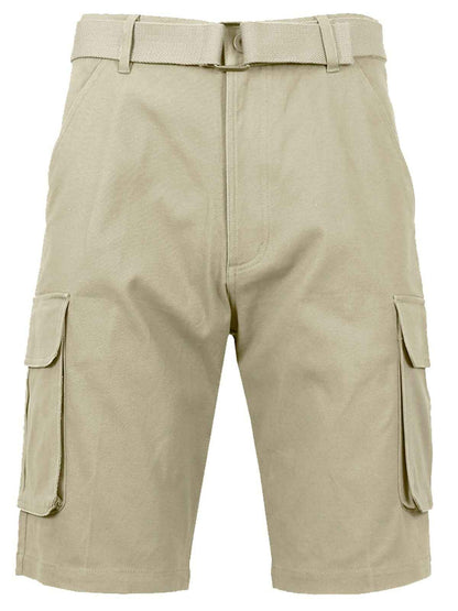 Men's Cotton Flex Stretch Cargo Shorts With Belt Lounge Summer Colors 30-42