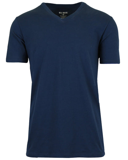 Men's Short Sleeve V-Neck Cotton Blend Stretch Tee Undershirt (M-2XL)