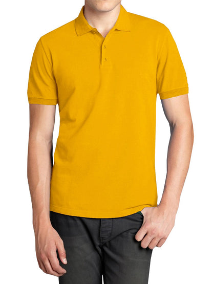 Men Heathered Polo Shirt New Standard Neck Classic Uniform Lounge