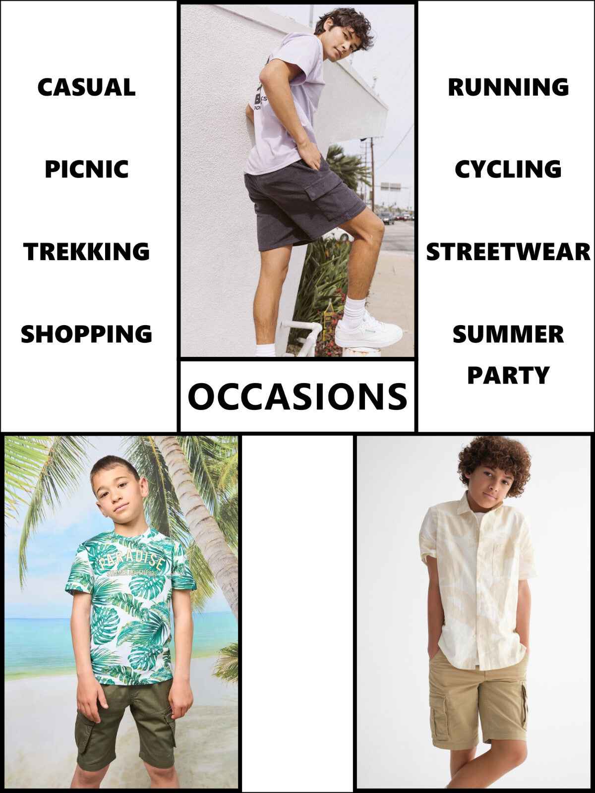 Boys Flex Comfort Super Stretch Cotton Cargo Shorts (Sizes: 8-18) New FREE SHIP