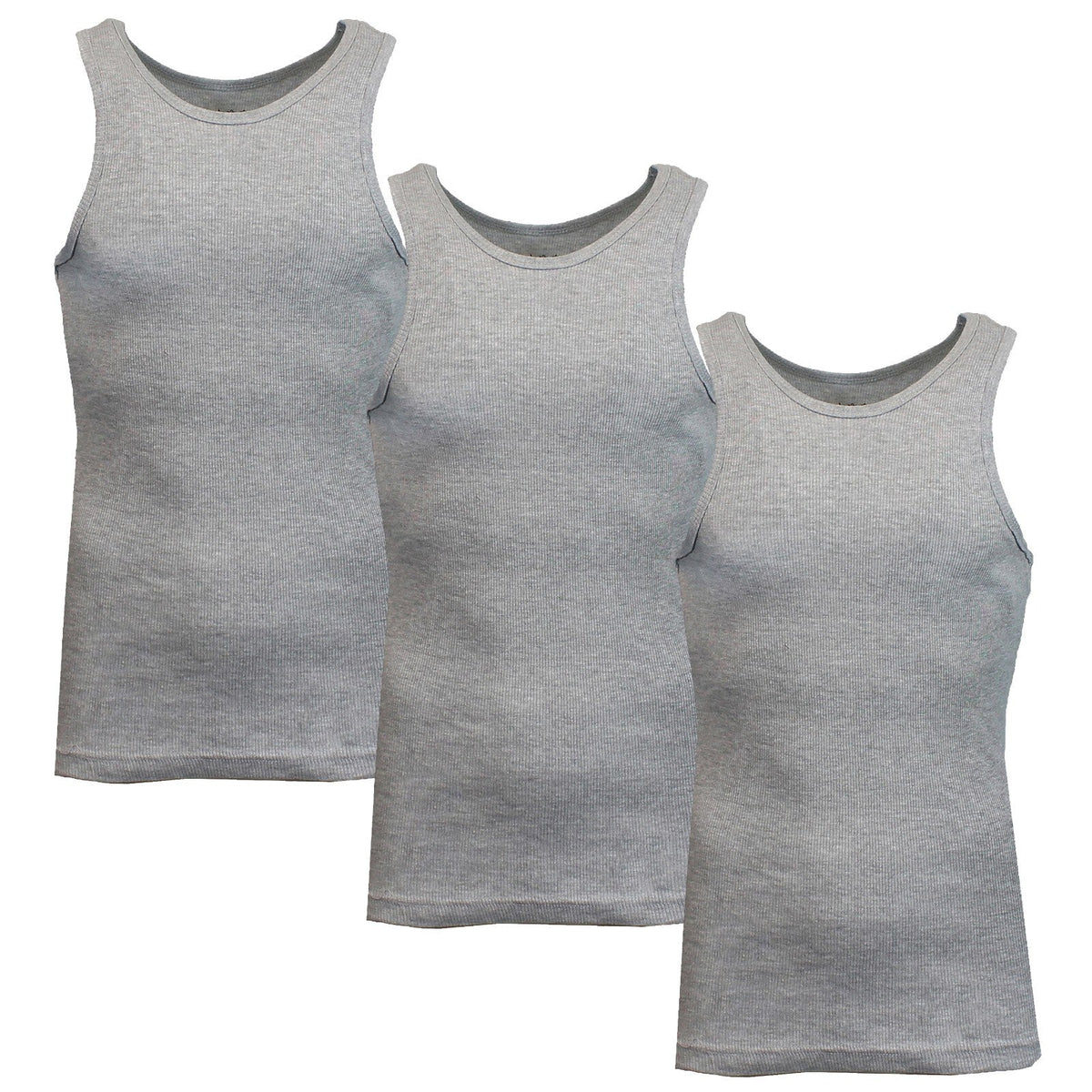 Men's 3 Pack Ribbed Tank Top Shirts Muscle Sleeveless Gym Beach Undershirt