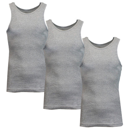 Men's 3 Pack Ribbed Tank Top Shirts Muscle Sleeveless Gym Beach Undershirt