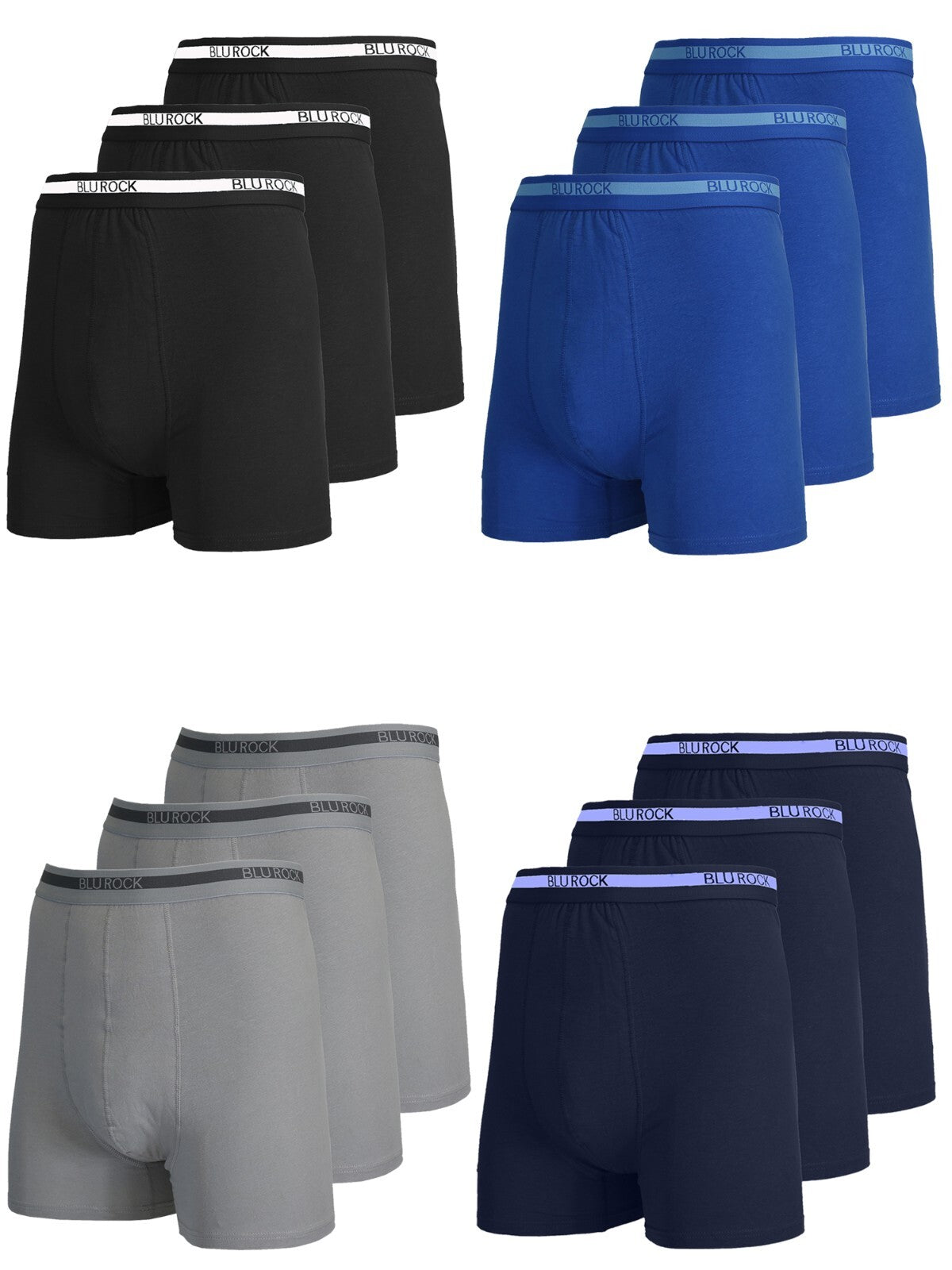 Men's Stretch Cotton Boxer Briefs (12-Pack) (Sizes: S-2XL)